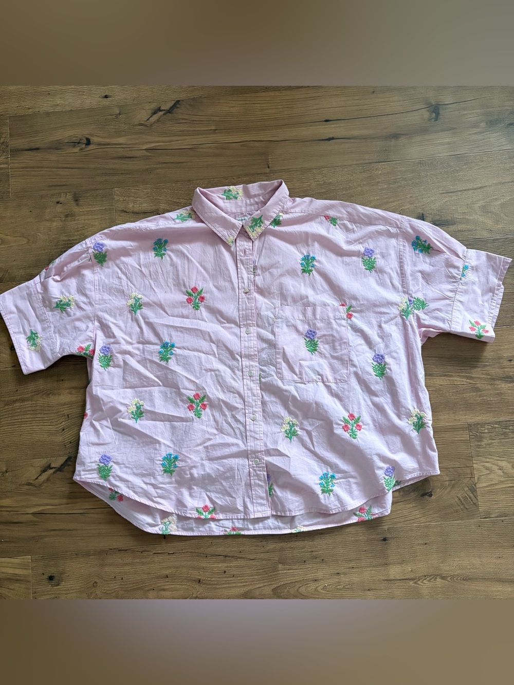 Maeve Mabel Boxy Embroidered Oxford Shirt - Picture 3 of 8